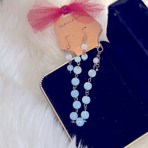 NEW: Handcrafted 2pc MOONSTONE Opalite Gemstone Earrings+Bracelet Gift Set - Picture 2 of 15